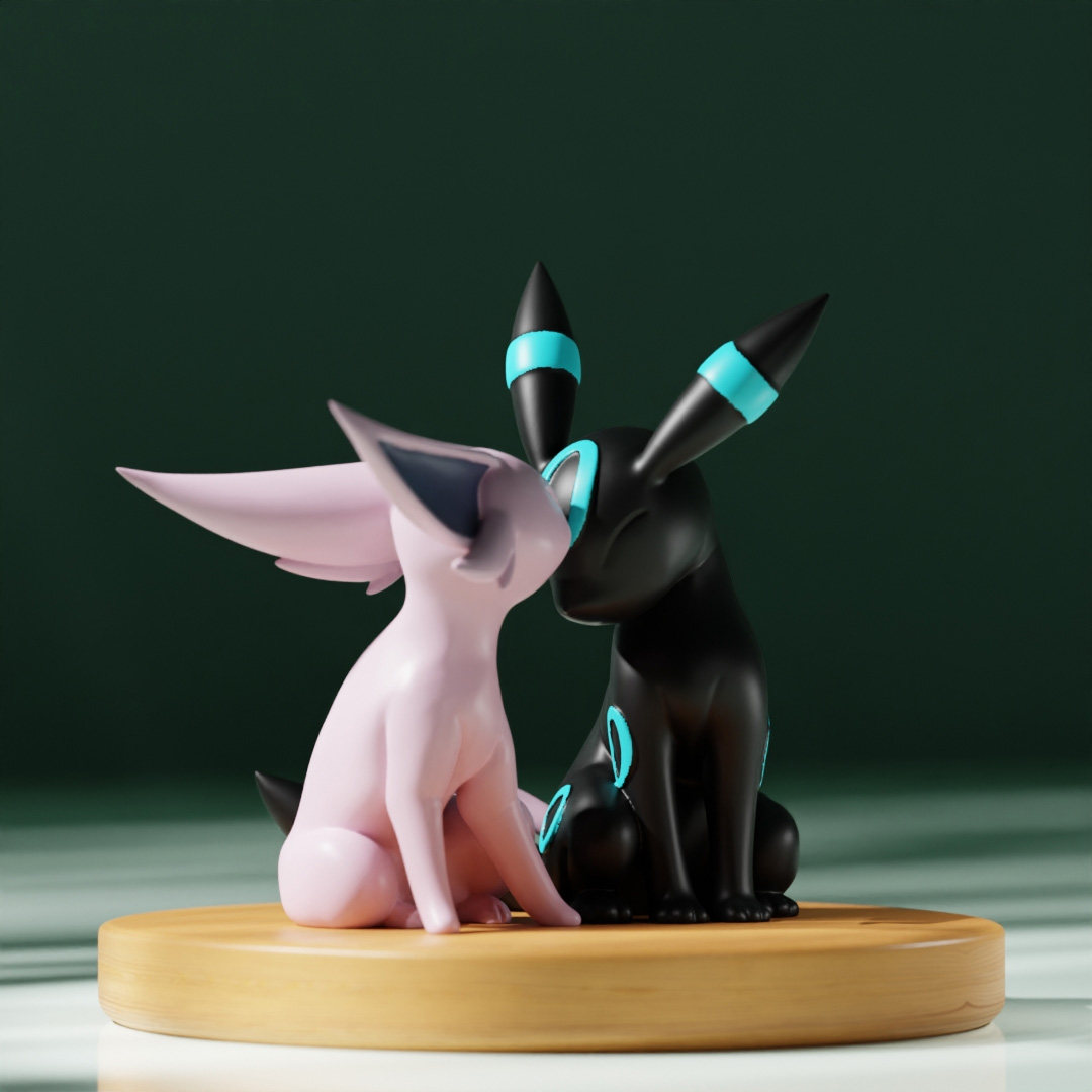 Vinyl Figure Blank - Autentiche Figure Mini Espeon e Umbreon,